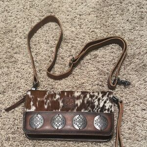 STS Ranchwear Brown and Cream Patterned Crossbody Bag